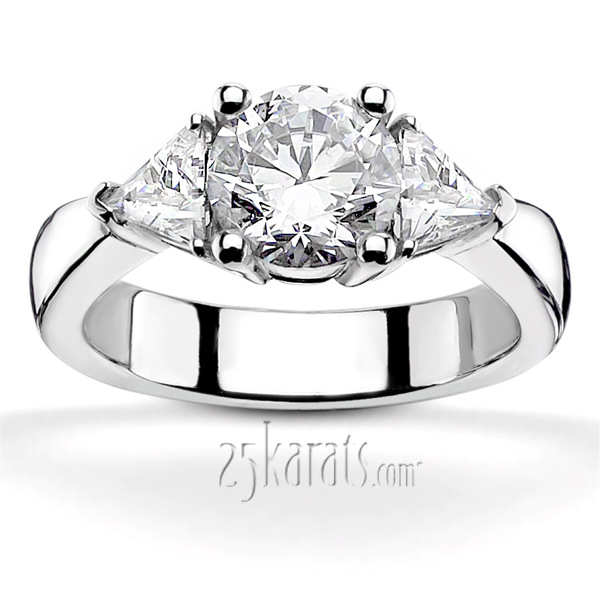 14K white gold Trillion Cut Diamond Engagement Ring (0.70 ct. tw.) - alternate view 2