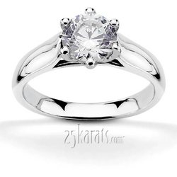 Six Prong Round Cut Solitaire Diamond Engagement Ring