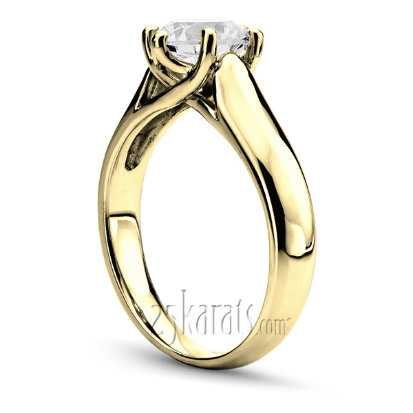 18K white gold Six Prong Round Cut Solitaire Diamond Engagement Ring - alternate view 4