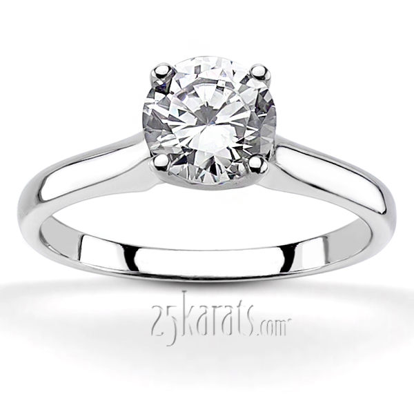 Cathedral Style Solitaire Diamond Engagement Ring
