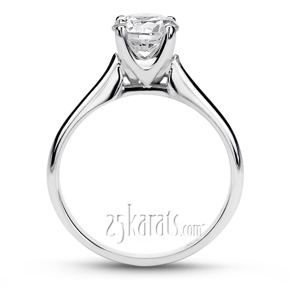 18K white gold Cathedral Style Solitaire Diamond Engagement Ring - alternate view 4