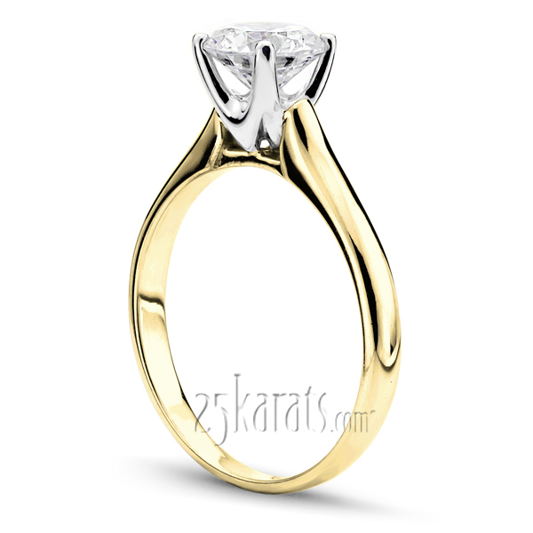 18K white gold Cathedral Style Solitaire Diamond Engagement Ring - alternate view 5