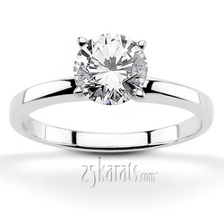 Round Cut Classic Solitaire Diamond Engagement Ring 