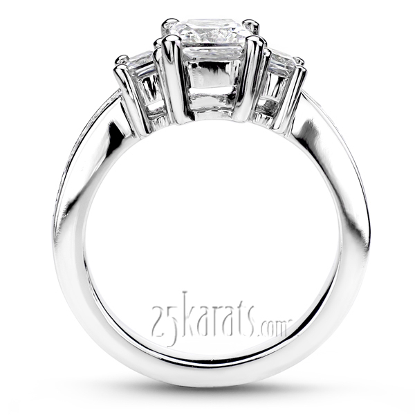 14K white gold Three Stone Princess Diamond Engagement Ring (1.80 t.c.w.) - alternate view 3