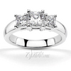 Three Stone Princess Cut Diamond Bridal Ring (1.00 t.c.w.)