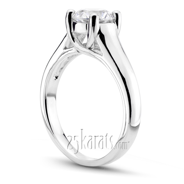 14K white gold Classic Trellis Solitaire Engagement Ring 2 - alternate view 2