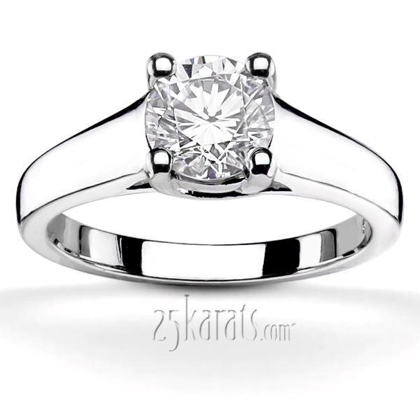 14K white gold Classic Trellis Solitaire Engagement Ring - main view