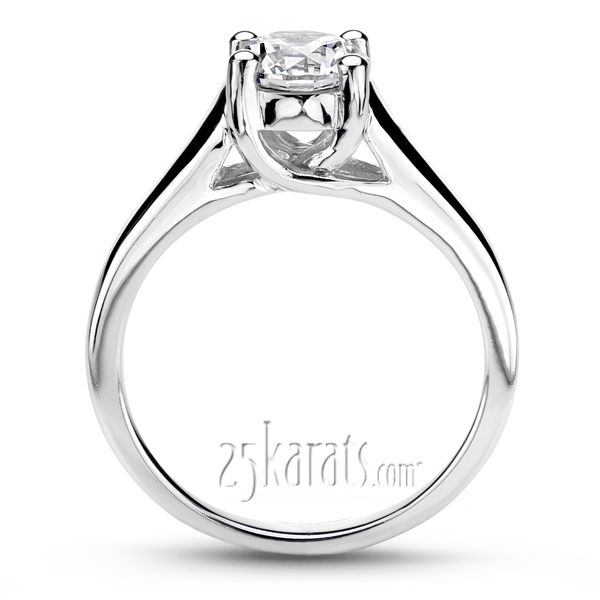 14K white gold Classic Trellis Solitaire Engagement Ring - alternate view 3