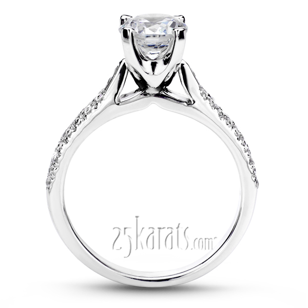 14K white gold Cathedral Pave Set Engagement Ring (0.31 ct. tw.) - alternate view 2