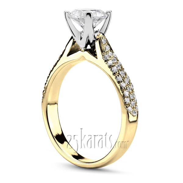 14K white gold Cathedral Pave Set Engagement Ring (0.31 ct. tw.) - alternate view 3