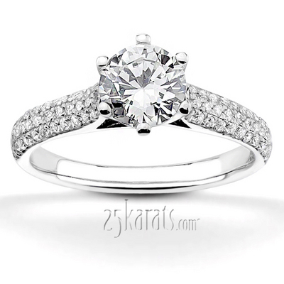 Trellis Center Micro Pave Engagement ring  thumbnail 1