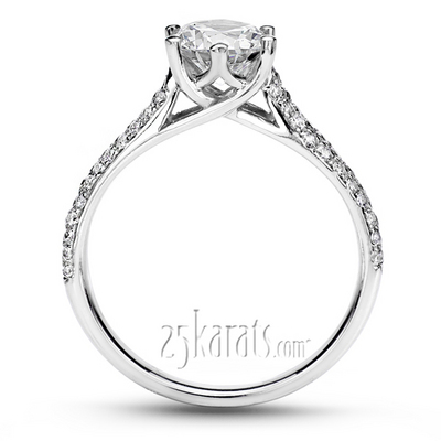 Trellis Center Micro Pave Engagement ring  thumbnail 3