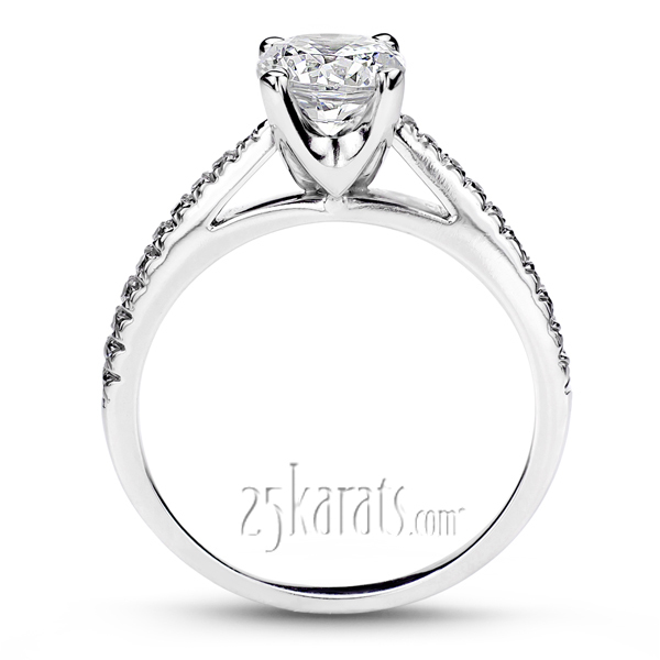 14K white gold Classic Pave Set Cathedral Diamond Engagement Ring (0.17 ct. tw.) - alternate view 2