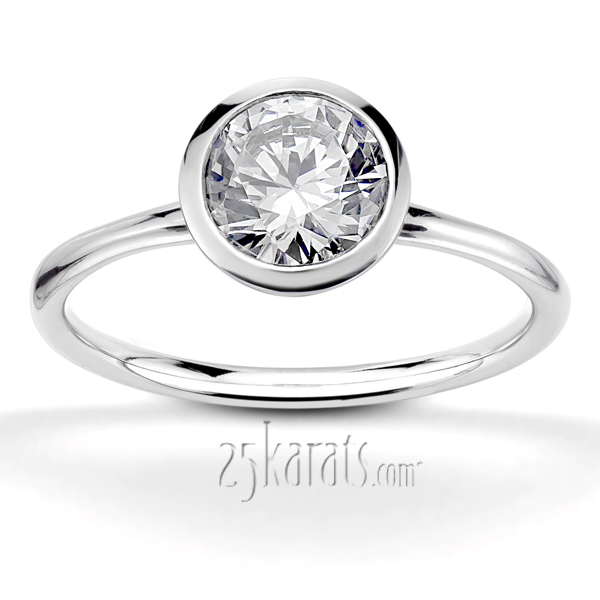 Bezel Set Round Center Solitaire Engagement Ring