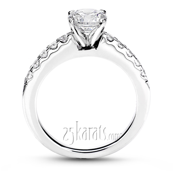 14K white gold Round Cut Shared Prong Set Diamond Bridal Ring (0.36 ct. tw.) - alternate view 23