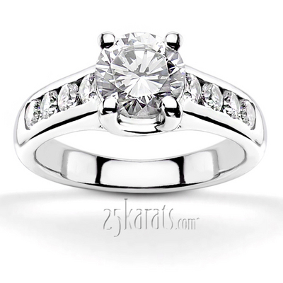 Trellis Round Cut Channel Set Diamond Bridal Ring (0.30 tcw.)