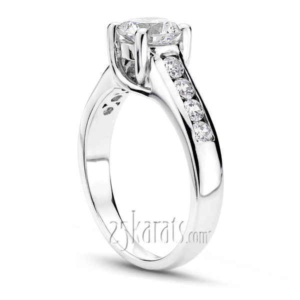 14K white gold Round Cut Channel Set Diamond Bridal Ring (0.40 t.c.w.) - alternate view 3