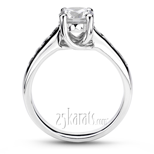 14K white gold Round Cut Channel Set Diamond Bridal Ring (0.40 t.c.w.) - alternate view 4