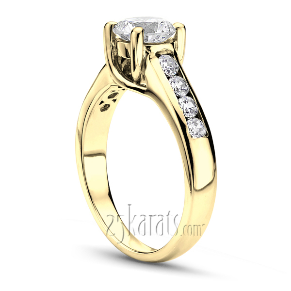 14K white gold Round Cut Channel Set Diamond Bridal Ring (0.40 t.c.w.) - alternate view 5