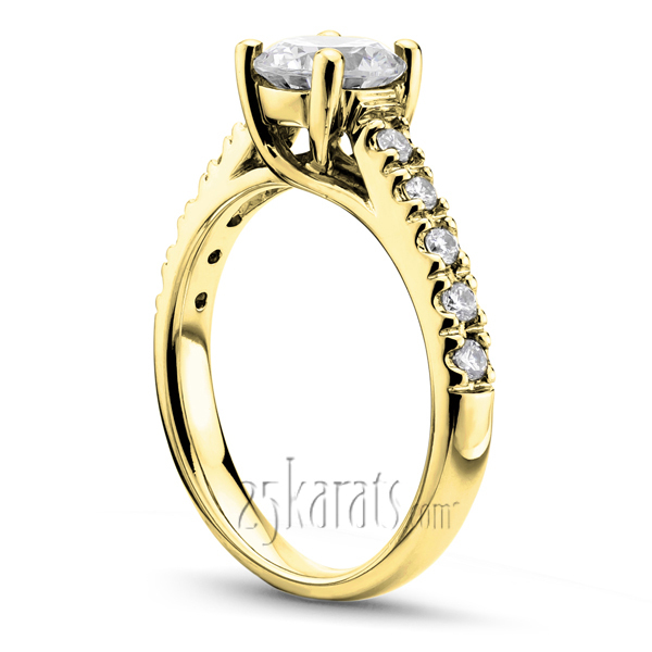 14K white gold Trellis Center Prongs Diamond Bridal Ring - alternate view 4