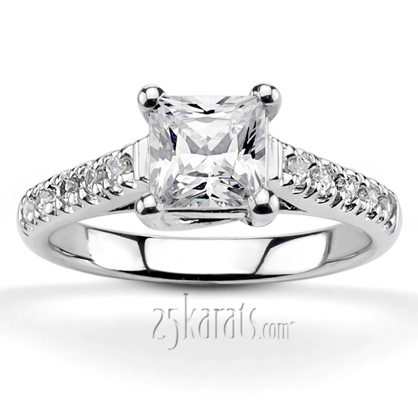 Trellis Setting Princess Center Diamond Bridal Ring (0.18 ct. tw.)