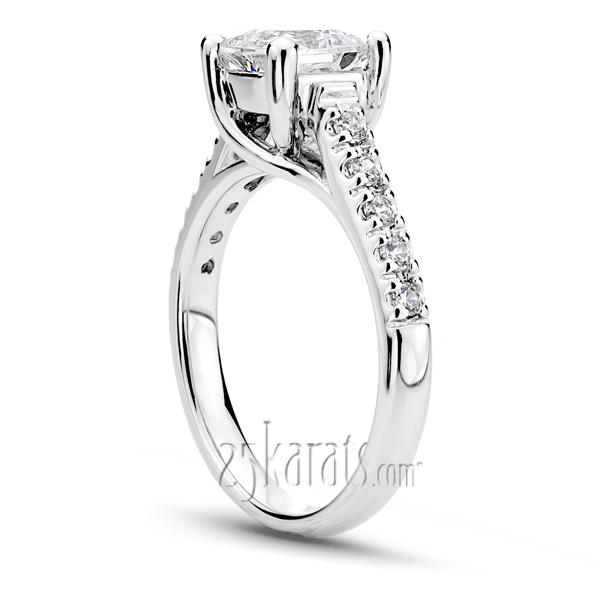 14K white gold Trellis Setting Princess Center Diamond Bridal Ring (0.18 ct. tw.) - alternate view 2