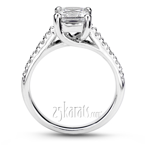 14K white gold Trellis Setting Princess Center Diamond Bridal Ring (0.18 ct. tw.) - alternate view 3