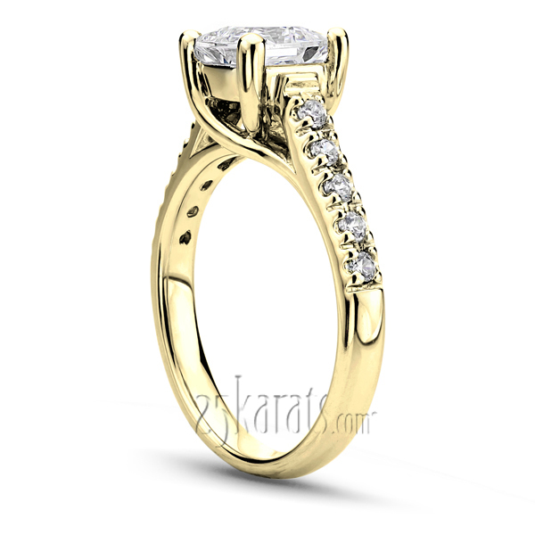 14K white gold Trellis Setting Princess Center Diamond Bridal Ring (0.18 ct. tw.) - alternate view 4