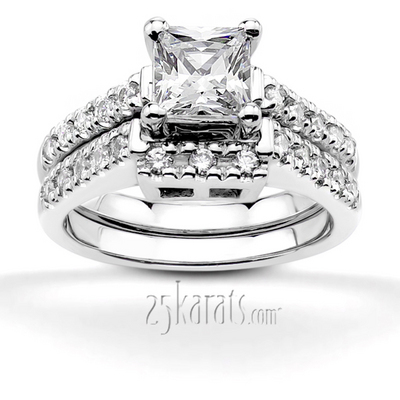 Trellis Setting Princess Center Diamond Bridal Ring (0.24 ct. tw.) thumbnail 5
