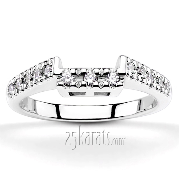 14K white gold Matching Band With 0.15 ct. tw. For Diamond Bridal Ring - main view