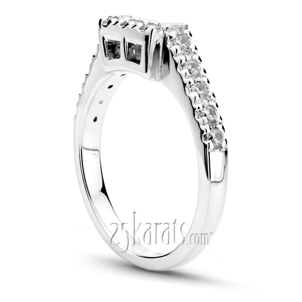 14K white gold Matching Band With 0.15 ct. tw. For Diamond Bridal Ring - alternate view 2