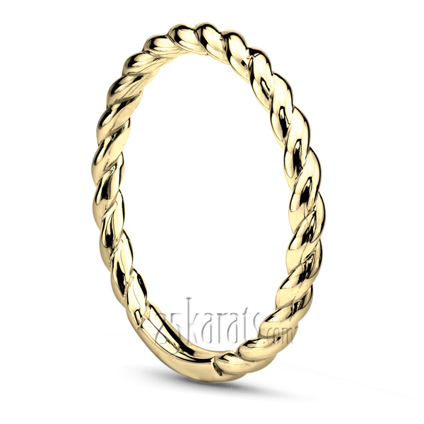 14K white gold 2mm Wire Shank plain wedding band - alternate view 2