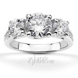 Trellis Setting Three Stone Diamond Engagement Ring (0.48 ct. tw.)