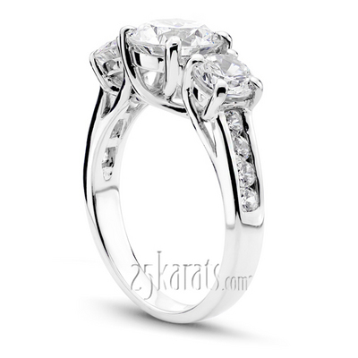Trellis Setting Three Stone Diamond Engagement Ring (0.74 ct. tw.) thumbnail 2