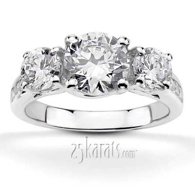 Trellis Setting Three Stone Diamond Engagement Ring (0.94 ct. tw.) thumbnail 1