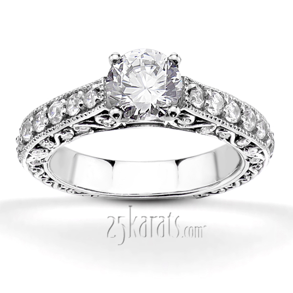Filigree Diamond Engagement Ring (3/4 ct. t.w.)