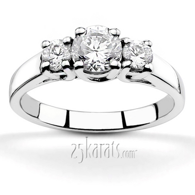 Round Cut Three Stone Diamond Engagement Ring (1.00 ct. tw.) thumbnail 1