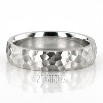 Hammered Plain Wedding Band