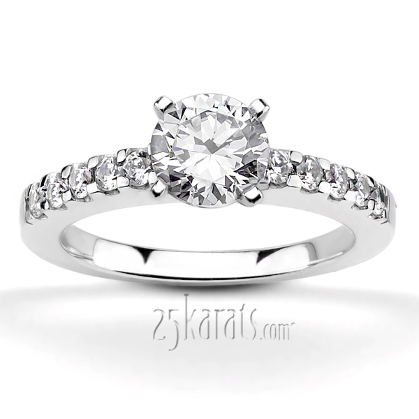 Round Cut Shared Prong Set Diamond Bridal Ring (0.42 ct.tw.)