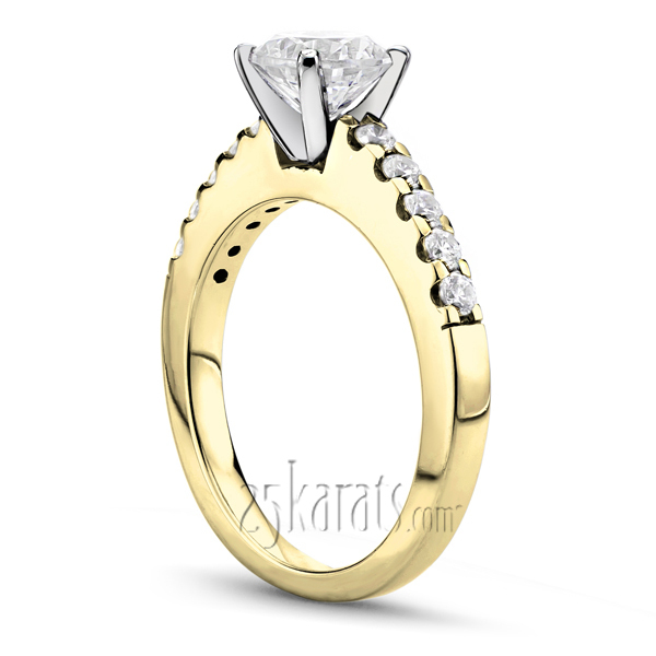 14K white gold Round Cut Shared Prong Set Diamond Bridal Ring (0.42 ct. tw.) - alternate view 4