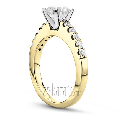 Round Cut Shared Prong Set Diamond Bridal Ring (0.50 ct. tw.) thumbnail 4