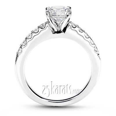 Round Cut Shared Prong Set Diamond Bridal Ring (0.60 ct. tw.) thumbnail 3