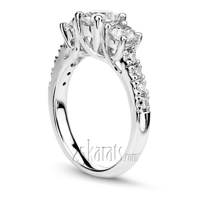 Trellis Setting Three Stone Diamond Engagement Ring (0.70 ct. tw.) thumbnail 2