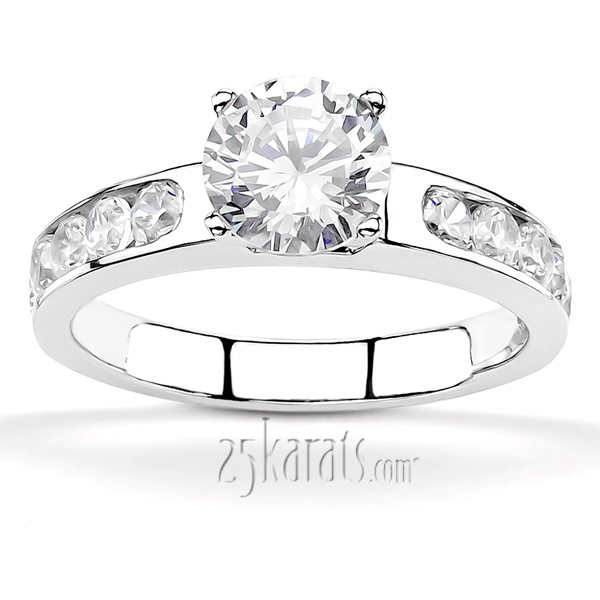 14K white gold Classic Channel Set Diamond Engagement Ring (1/2 ct. tw.) - main view