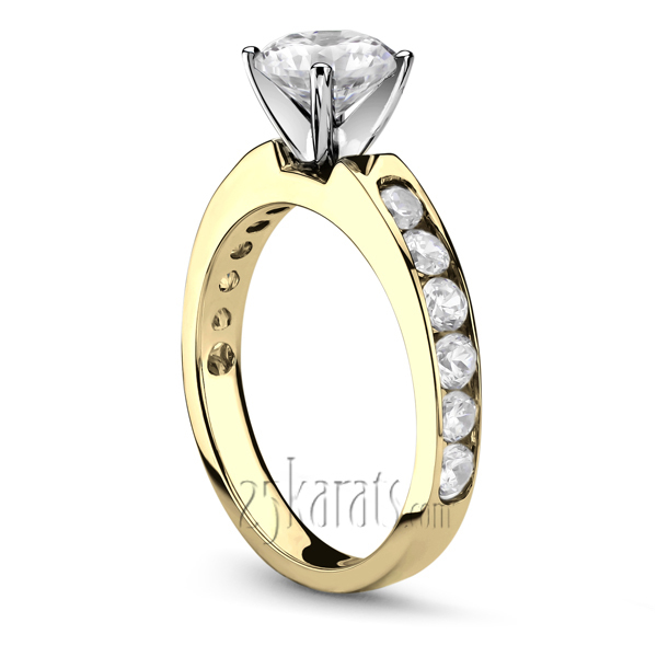 14K white gold Classic Channel Set Diamond Engagement Ring (1/2 ct. tw.) - alternate view 4