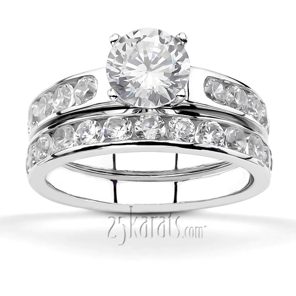 14K white gold Classic Channel Set Diamond Engagement Ring (1/2 ct. tw.) - alternate view 5