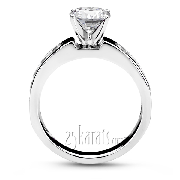 14K white gold Classic Channel Set Diamond Engagement Ring (1/3 ct. tw.) - alternate view 2