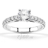 Micro Pave Set Low Cathedral Diamond Engagement Ring (1/4 ct. t.w.)