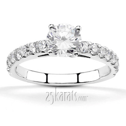 Micro Pave Set Low Cathedral Diamond Engagement Ring (1/4 ct. t.w.)