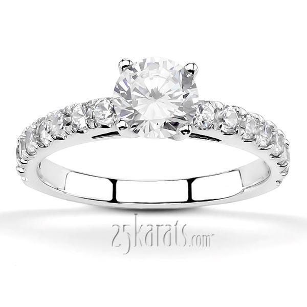 Micro Pave Set Low Cathedral Diamond Engagement Ring (1/2 ct. t.w.)